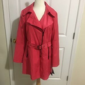 Black River Asymmetrical Zipper Trench Coat